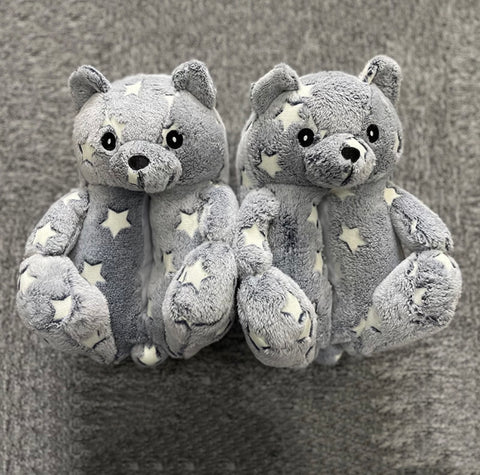 Glow In The Dark Teddy Bear Slippers