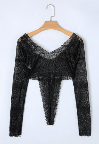 Lace Long Sleeve Teddy