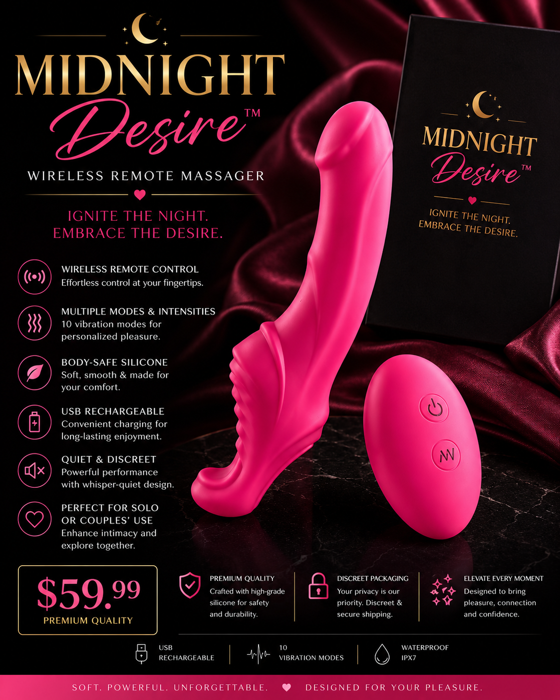 Midnight Desire Wireless Remote Massager